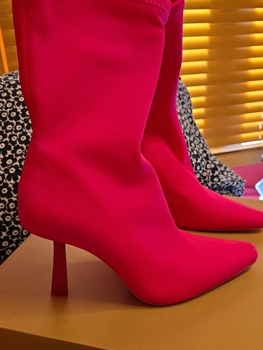 Steve Madden Hot Pink Pointed Toe Mid-Heel Boots